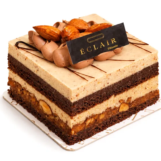 Carré café amandes — Pâtisserie, ÉCLAIR Pâtisserie